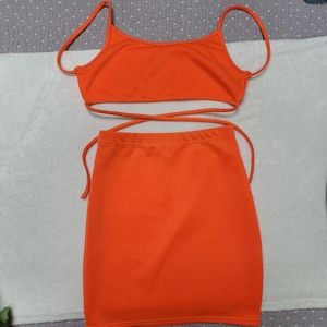 Pretty Little Thing body con skirt and top